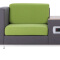 办公沙发现代简约布艺沙发多功能沙发含USB插口可充电  三人位
