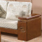 实木沙发组合转角带中柜布艺沙发现代简约新中式沙发含茶几350*185*80cm/胡桃色#815