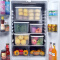 百露大容量冰箱食品收纳盒厨房塑料冷冻储物蔬菜保鲜盒密封长方形带盖 大号单个
