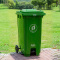 易泽家 垃圾桶大号户外垃圾桶大垃圾桶环卫带轮翻盖塑料垃圾箱公共室外厨房物业垃圾桶 100升 草绿