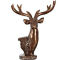 豪斯特丽（HOSTLY） 鹿头摆件 古典奢华高贵麋鹿头 办公室桌面装饰品仿红铜 鹿头摆件