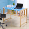 童健 环保实木婴儿床宝宝摇床童床无油漆可变书桌可侧翻与大人床合并 实木床+蚊帐+蓝色米奇五件套+被子+棕垫