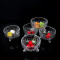 青苹果7件套玻璃果盅玻璃水果碗玻璃果盆果斗玻璃碗水果盘沙拉碗套装玻璃碗盅冰淇淋碗 TG25/L7-7件套玻璃果盅