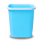 丽尔家 【2个装】多彩盖式垃圾桶办公生活用塑料垃圾筒长方形中号纸篓 天蓝色2个装 大号压圈