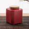 格物知竹 陶瓷茶叶罐 便携功夫茶具配件 五彩小号茶叶盒子储物罐 食品密封罐 大红