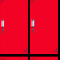 彩色更衣柜铁皮柜员工储物柜带锁柜多门柜寄存包柜鞋柜浴室健身储存柜拆装四门黑框红色