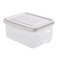 百露 冰箱收纳盒塑料保鲜储物盒厨房食品水果密封整理箱 白色盖4.5升