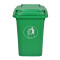 舒蔻 加厚公共室外环保分类塑料带盖翻盖环卫户外垃圾桶酒店 大号果皮箱 绿色32L