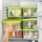 百露 冰箱收纳盒塑料保鲜储物盒厨房食品水果密封整理箱 白色盖4.5升
