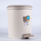茶花（CHAHUA） 茶花新款大号脚踏垃圾桶 家用清洁桶 圆型有盖杂物桶 灰黄色9.6L+6L