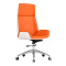 北欧洽谈椅现代简约老板椅办公电脑椅接待中班椅高背-橘色