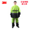 3M R2912 荧光黄拼色PVC雨衣防水反光安全警示服 xxs