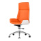 北欧洽谈椅现代简约老板椅办公电脑椅接待中班椅高背-橘色