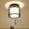 新中式吸顶灯客厅卧室灯具现代简约创意温馨餐厅书房灯复古走廊过道灯饰 圆形咖啡纱直径20*高18cm