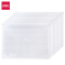 得力（deli） 10个装透明按扭文件袋a4档案袋 办公塑料资料袋公文袋 白色5502