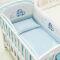 呵宝全棉婴儿床围五件套床靠床围婴儿床品套件 蓝色
