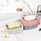 茶花肥皂盒塑料香皂盒沥水吸盘创意皂盒架浴室 2213三只装  颜色随机