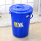 YONNYO 40L60L100L圆形蓝色塑料垃圾桶加厚工业水桶大号楼层小区垃圾筒塑料桶 蓝色 50升（新料加厚）