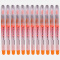 得力(deli)橙色直液式标记荧光笔 水性记号笔 12支/盒S618