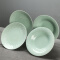 苏氏陶瓷 SUSHI CERAMICS 青瓷釉陶瓷盘花开富贵釉中彩汤盘子4件套装餐具（高温瓷-健康釉）