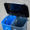 曾师傅 脚踏双色双桶加厚塑料内胆分类垃圾桶  家用办公室医院大号户外带盖垃圾桶 20L蓝灰分类垃圾桶