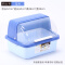 放碗柜塑料厨房沥水碗架带盖装碗碟架碗筷餐具收纳盒置物架收纳箱 特大号翻盖蓝色