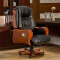 办公家具老板桌总裁桌大班台办公桌油漆实木贴皮经理桌2.4米+6门书柜+老板椅