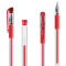 得力(deli)0.5mm半针管碳素笔中性笔水性笔签字笔 红色/支 6601