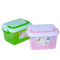 茶花塑料收纳盒透明零食杂小物储物盒厨房收纳整理盒袜子内衣内裤收纳盒收纳箱6.5L 粉色1只+绿色1只
