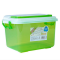 茶花塑料收纳盒透明零食杂小物储物盒厨房收纳整理盒袜子内衣内裤收纳盒收纳箱6.5L 粉色1只+绿色1只