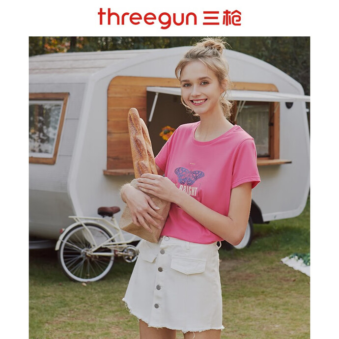 三枪 纯棉短袖T恤*2件 双重优惠折后￥29.8包邮 男、女款多色可选