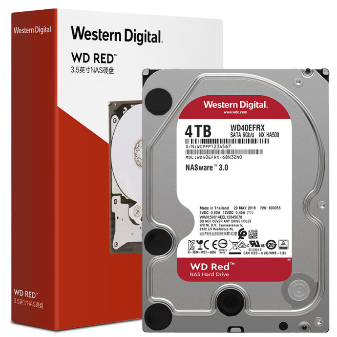 WD 西部数据 红盘 3TB 网络储存 NAS硬盘 WD40EFRX 6折$89.99 海淘转运到手约￥684