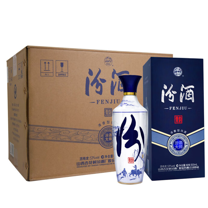 汾酒 青花汾酒大师 青韵 53度清香型白酒 500ml*6瓶整箱 双重优惠折后￥1788闪购