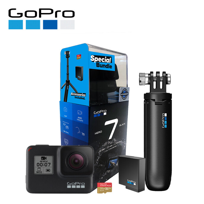 GoPro HERO7 Black 4K运动相机 假日礼盒套装 含电池+自拍杆+内存卡 ￥2188 白条6期免息
