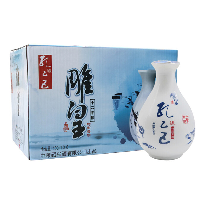 中粮出品 孔乙己 十二年陈 冬酿花雕酒 半干型黄酒 12度 450ml*6瓶 下单折后￥120秒杀