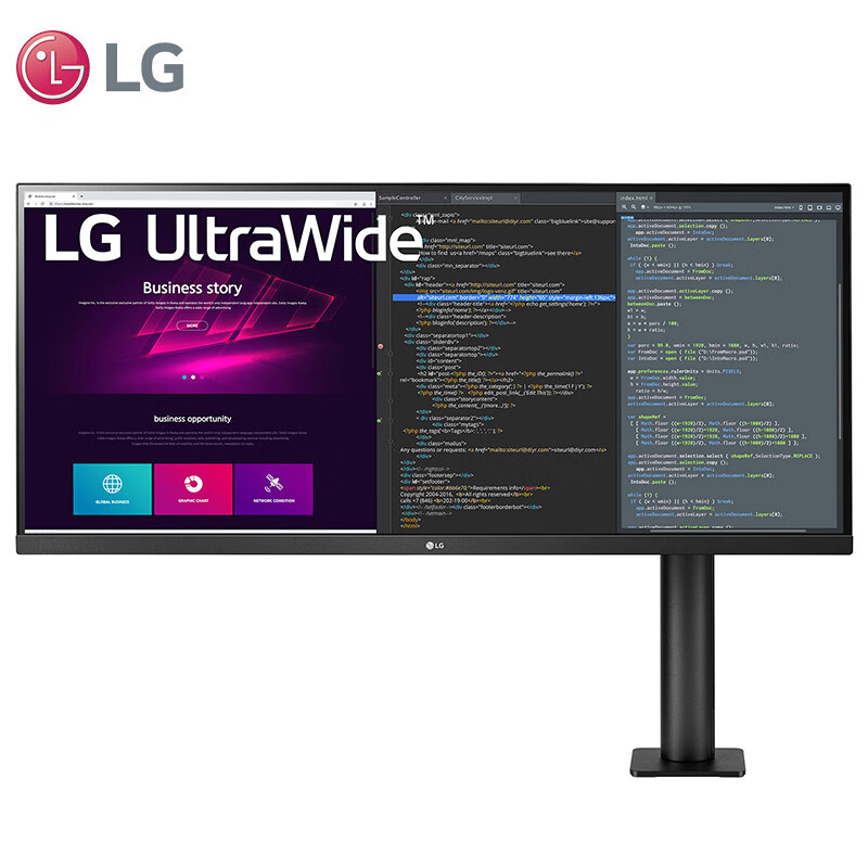 LG 34WN780-B 34英寸曲面超宽IPS显示器 京东优惠券折后￥3398秒杀