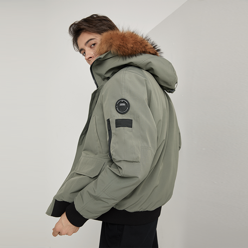 网易严选 地表强温 90%白鹅绒 貉子毛领 男式飞行员夹克羽绒服 PLUS会员折后￥679 5色可选