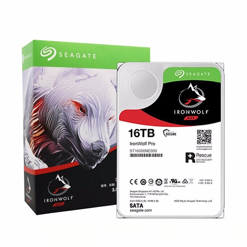 Seagate 希捷 IronWolf Pro 酷狼Pro系列 7200RPM 256MB SATA NAS机械硬盘 16TB ￥2559.77