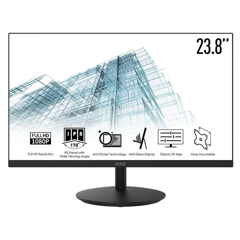 MSI 微星 PRO MP242 23.8英寸IPS显示器（1920×1080/75Hz/95.5％sRGB色域）￥769秒杀