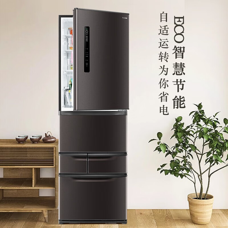 0点开始限1小时 TOSHIBA 东芝 GR-RM433WE-PM237 412升 多门冰箱 ￥6999