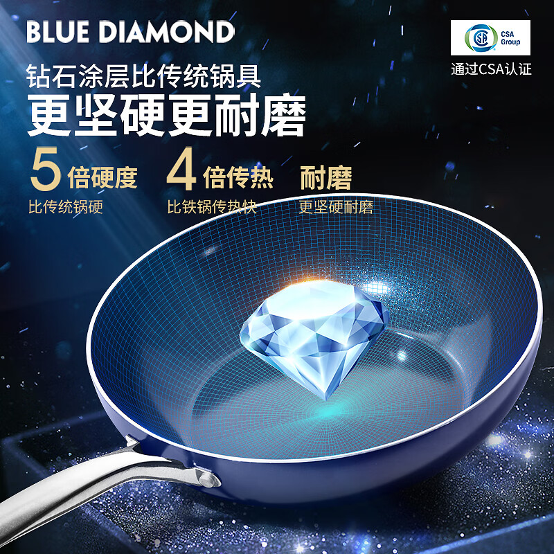 比利时 Blue Diamond 蓝钻 平底陶瓷不粘锅2件套（28cm+24cm）京东优惠券折后￥189 PLUS会员￥179