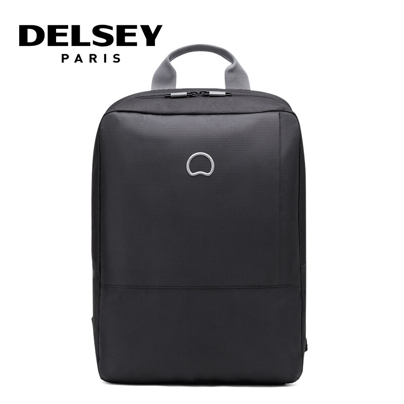 法国大使(delsey)背包电脑包 新款黑色双肩包 舒