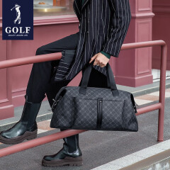 高尔夫（GOLF）旅行包防泼水加大容量行李包男女款健身包撞色手提包时尚旅游包男 黑色