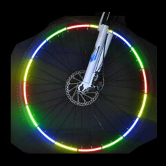 路捷达（Lugerda X） 自行车贴纸反光贴死飞山地车夜间钢圈轮胎反光贴夜骑反光警示条 红橙黄绿蓝银各1张