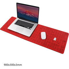 宜适酷（EXCO）鼠标垫 游戏垫 超大号 包边桌垫  锁边细面键盘垫 手指人MSP026 红 900X300mm