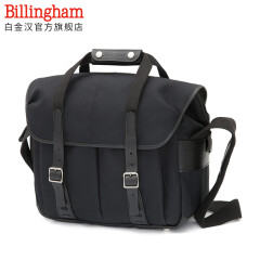 白金汉（Billingham）307 经典系列 单肩摄影包 一机三镜一闪（黑色/黑色皮 尼龙款）