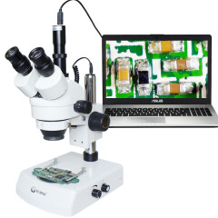 BELONA双目/三目连续变倍体视数码显微镜上下双光源维修解剖珠宝鉴定 4标配+500W像素电子目镜