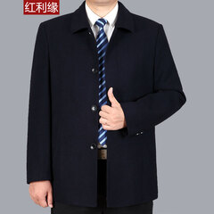 红利缘2017秋冬中老年男装棒球领夹克加厚中