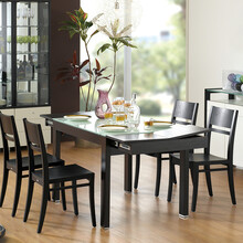 红苹果家具简约 一桌四椅组合家具 钢化玻璃可