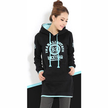 Dufflsa 2014冬季新款少女波点中长款卫衣外套